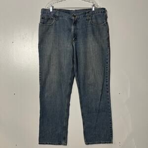 Carhartt Straight Leg Relaxed Fit Distressed Casual Blue Jeans Men’s Size 38x32